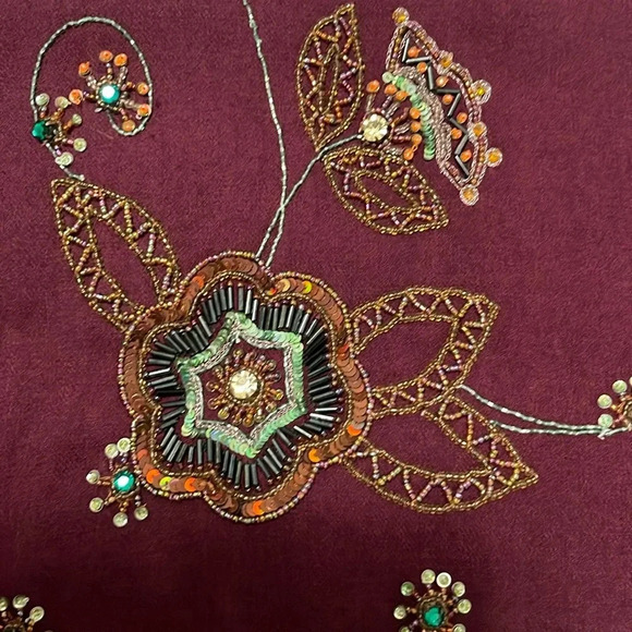 Bayaa Hand Beaded Scarf/head scarf length 69” and width 14.75” - Picture 1 of 8